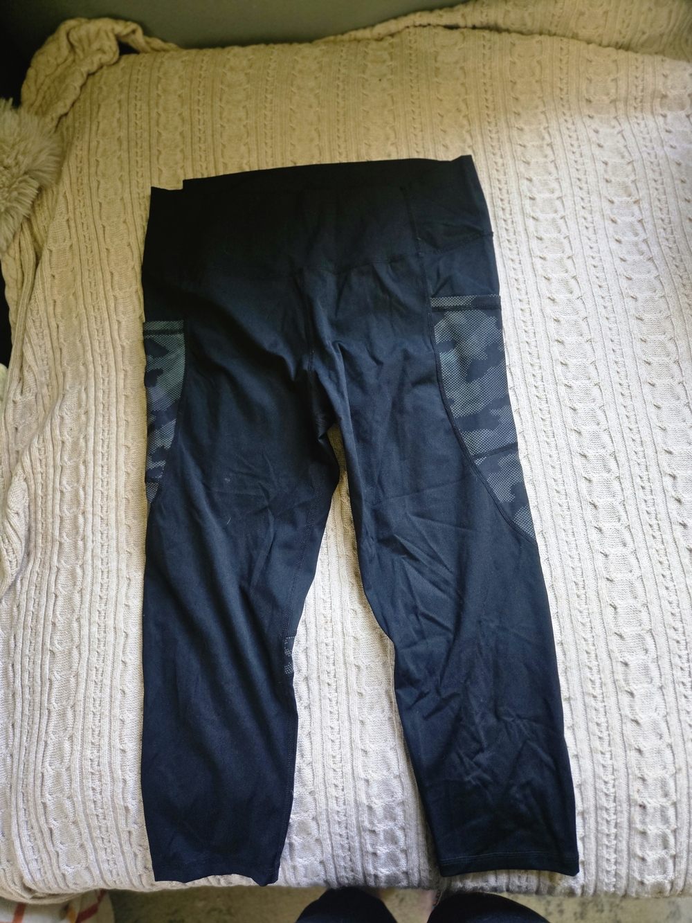 Plus ZYIA Active Black Performance Leggings With Camo Reflective Areas